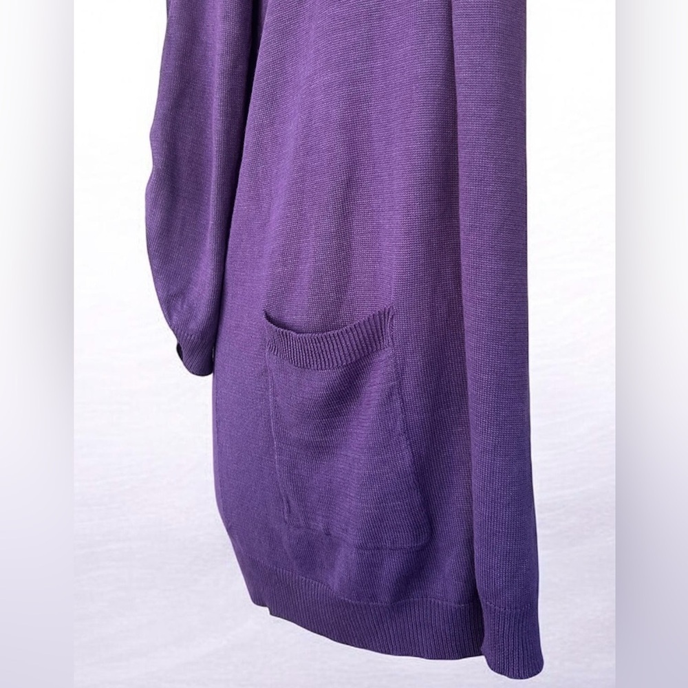 NWT! Karen Scott Purple Women's Sweater cardigan with pockets, size 1X - Picture 5 of 8
